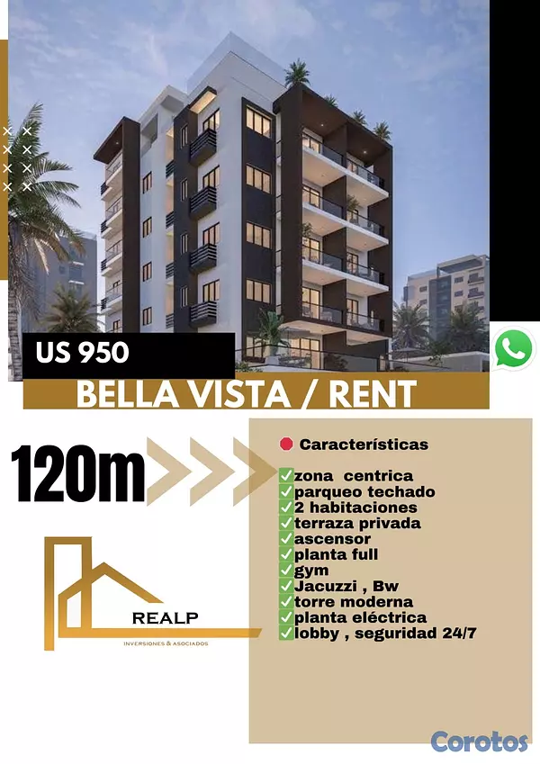 apartamentos - Alquiler Apartamento moderno en Bella vista 1