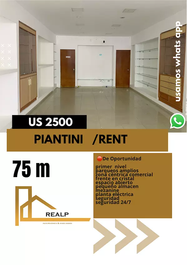 oficinas y locales comerciales - Local en Piantini Primer nivel  1