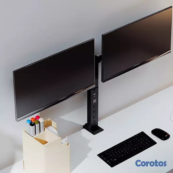 accesorios para electronica - SOPORTE PARA DOBLE MONITOR KLIPX, 13-32" CON REGLE 2
