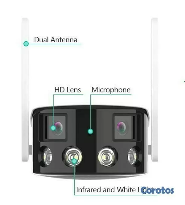 camaras y audio - Camara de seguridad wifi 180 grados con angulo de vision panoramica 4