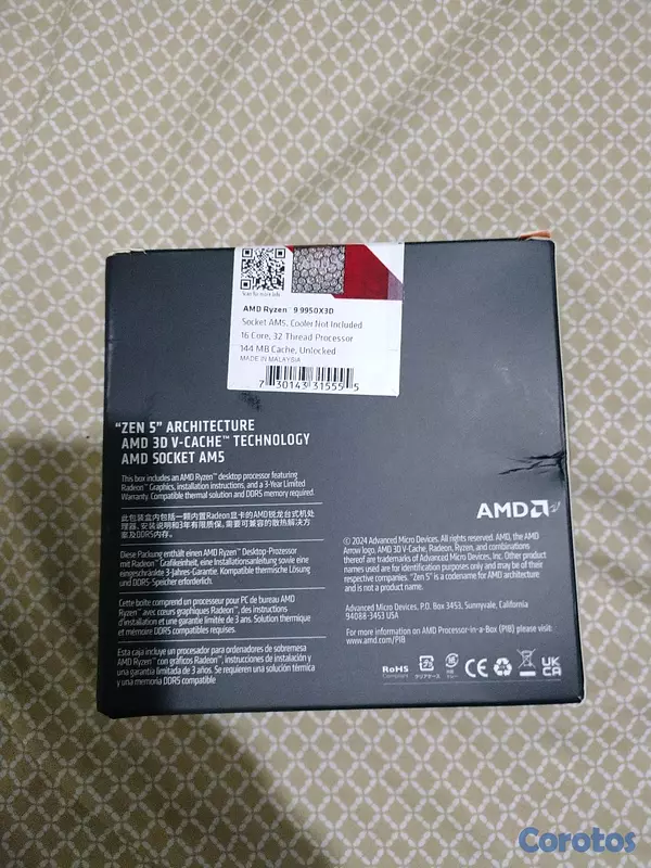 computadoras y laptops - Disponible procesador AMD RYZEN  9. 9950  sellado precio  32,000 tienda física  3