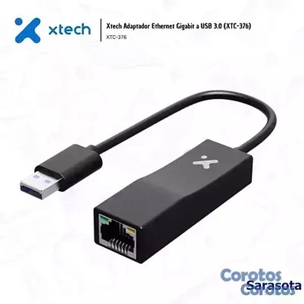 accesorios para electronica - Xtech Adaptador Ethernet Gigabit a USB 3.0 (XTC-37 2