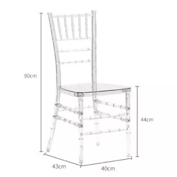 muebles y colchones - Silla Acrilica transparente, silla de cristal para Hotel, salon de fiesta, rest 3