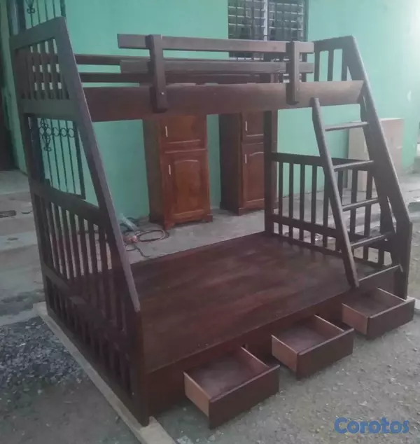 muebles y colchones - Camarote en madera Queen  2