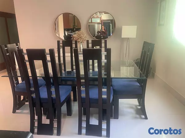 muebles y colchones - juego de comedor en caoba 4
