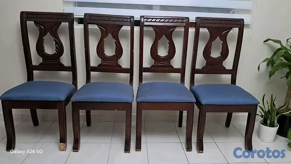 muebles y colchones - Juego de comedor 6 sillas con mesa en caoba centenaria 4