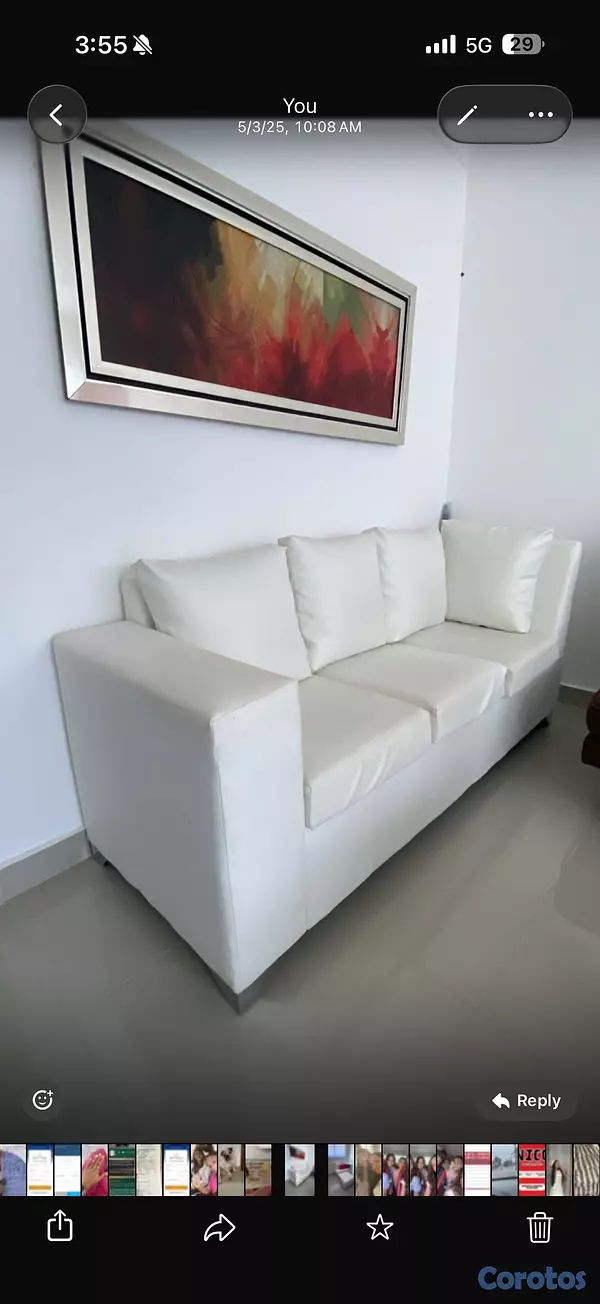 muebles y colchones - sofá blanco  2