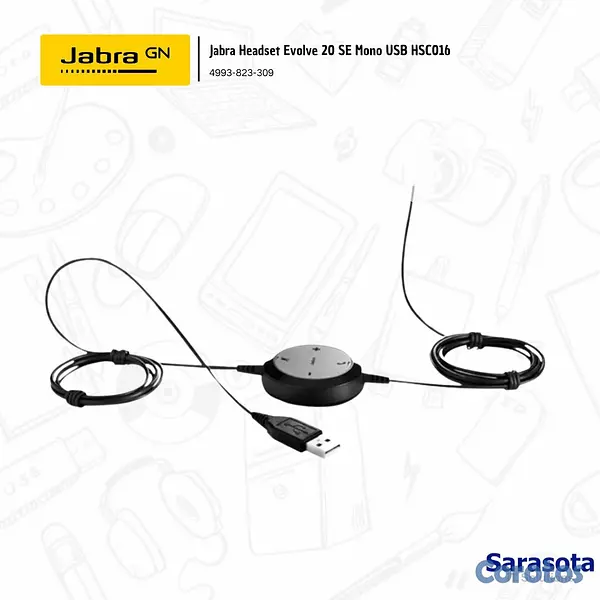 accesorios para electronica - Jabra HeadSet Evolve 20 SE Mono USB HSC016 4993-82 3