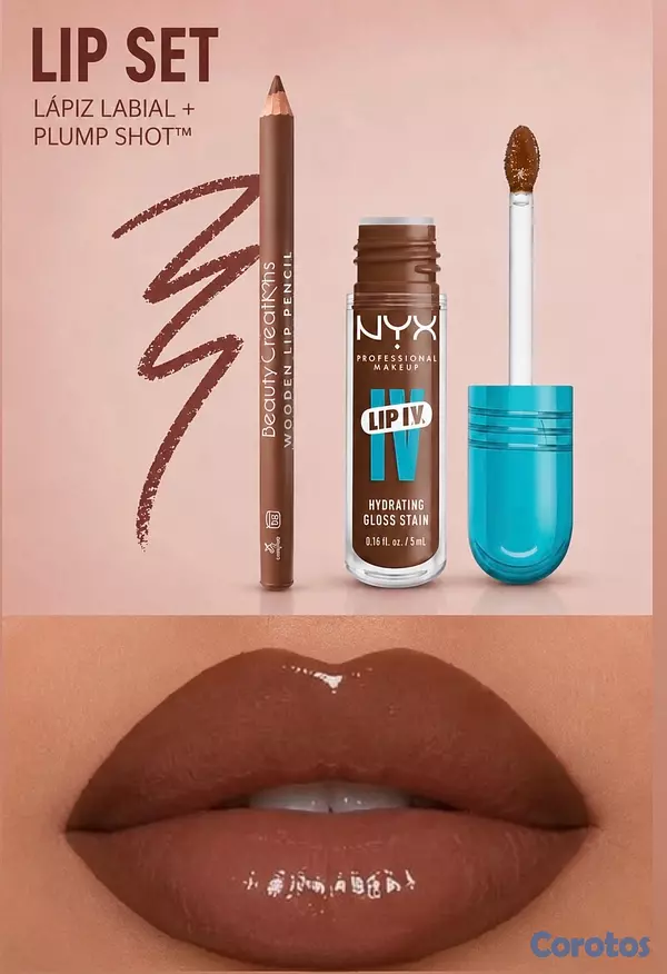 salud y belleza - lip combos incluye lapiz delineador de labios y labial 7