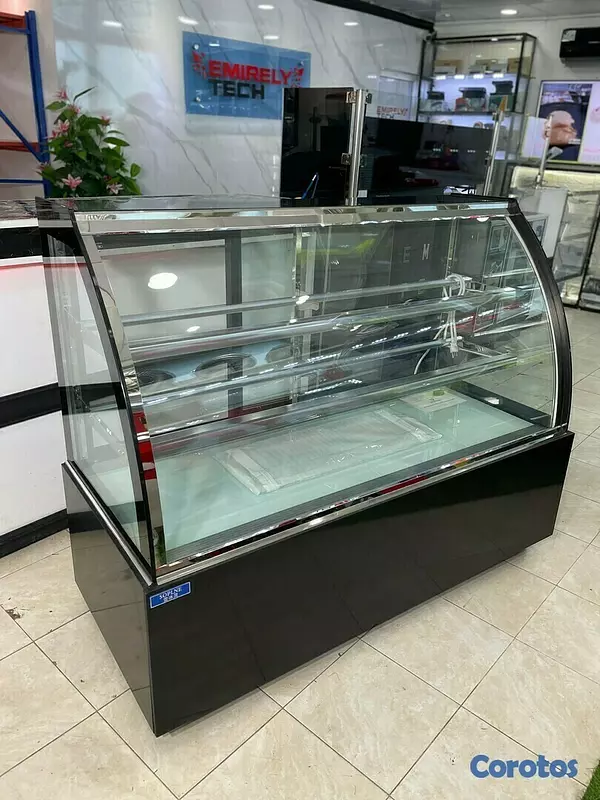 equipos profesionales - Vitrina exhibidora fria mostrador nevera refrigerador para postre alimento frios 9
