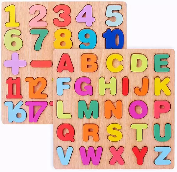 juguetes - ARMABLE DE MADERA ROMPECABEZAS ABECEDARIO NUMEROS  1