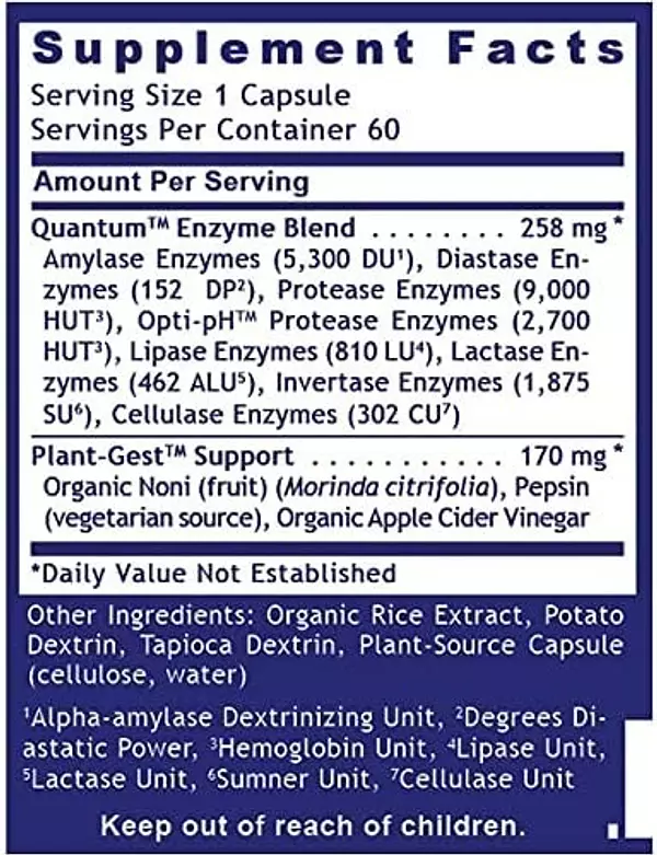 Salud y Equipamiento Médico - Enzimas Digestiva Quantum 258mg 2