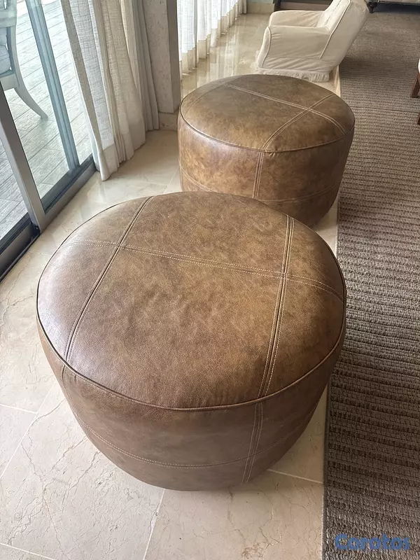 muebles y colchones -  Ottomanes Marrones Piel Sintentica  2