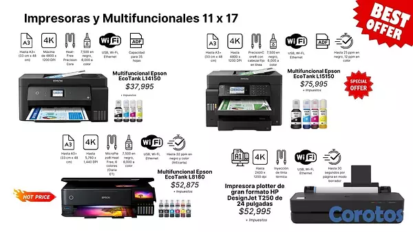 impresoras y scanners - IMPRESION EN FORMATO 11X17  Y MAYOR ,BOTELLA    2