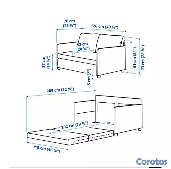 muebles y colchones - SOFA CAMA DE 2 PLAZAS 4