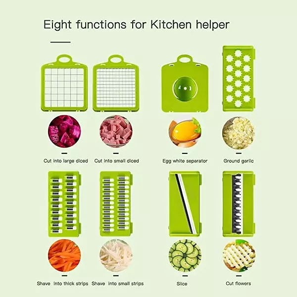 cocina - Cortador de vegetales y frutas 10 en 1 rebanador picador
 2