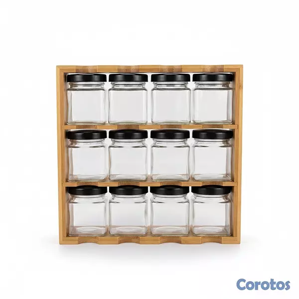 cocina - Set de 12 Frascos de Vidrio para Especias con Sopo