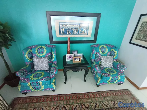 muebles y colchones - par de Sofá psicodélico azul  2