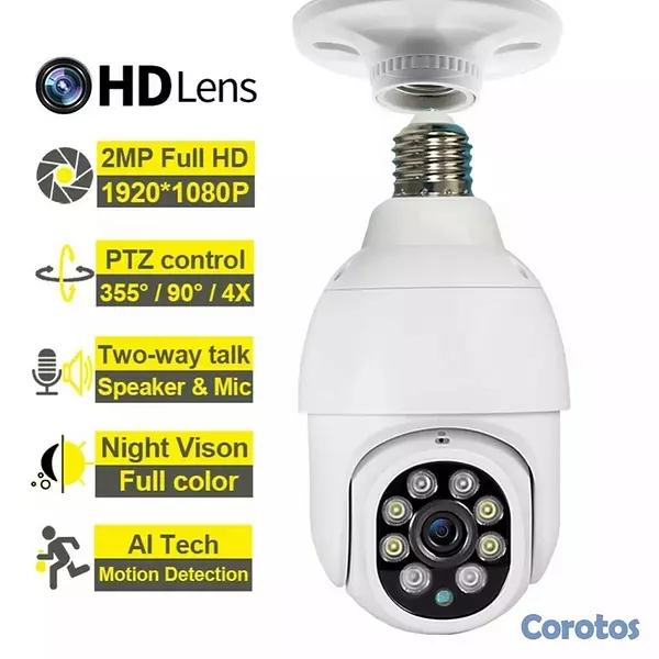 camaras y audio - Camara wifi inalambrica tipo bombillo yoosee 4