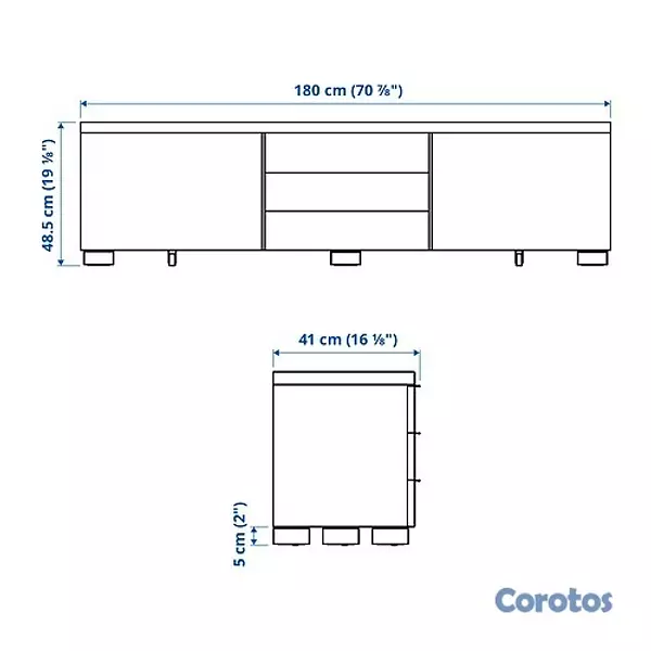 muebles y colchones - Mueble para TV con gavetas  4