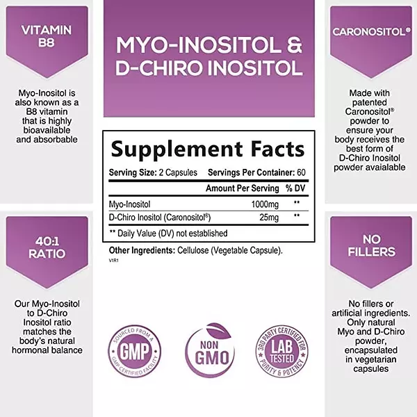 Salud y Equipamiento Médico - Inositol 120 capsulas Nature's Glow 2