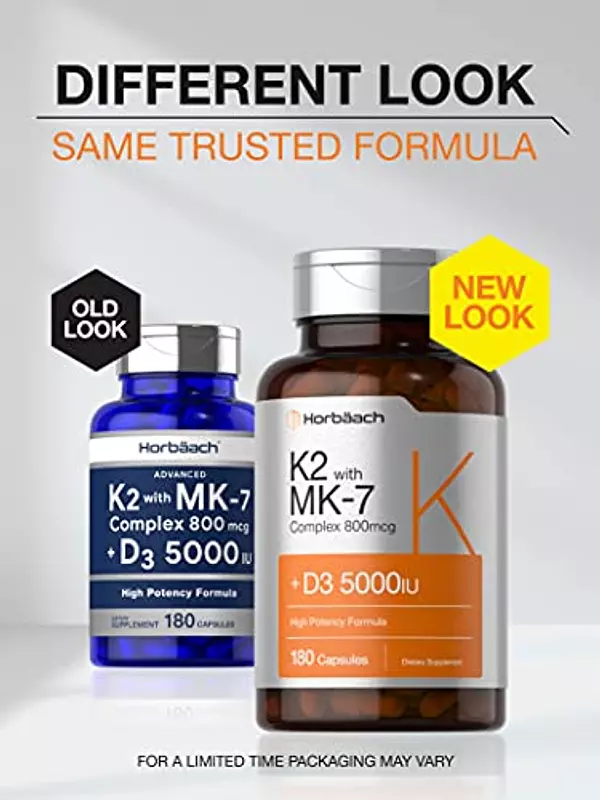 Salud y Equipamiento Médico - Vitamina K2 Con D3 180 Capsulas Horbaach 2