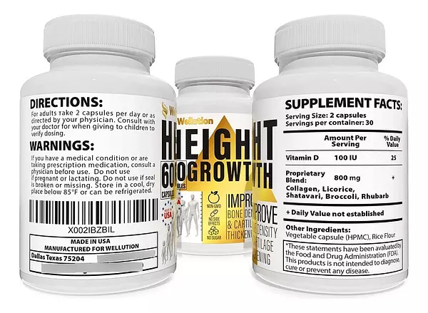 Salud y Equipamiento Médico - Height Growth Maximizer Supplement - Pildoras De Altura Natu 2