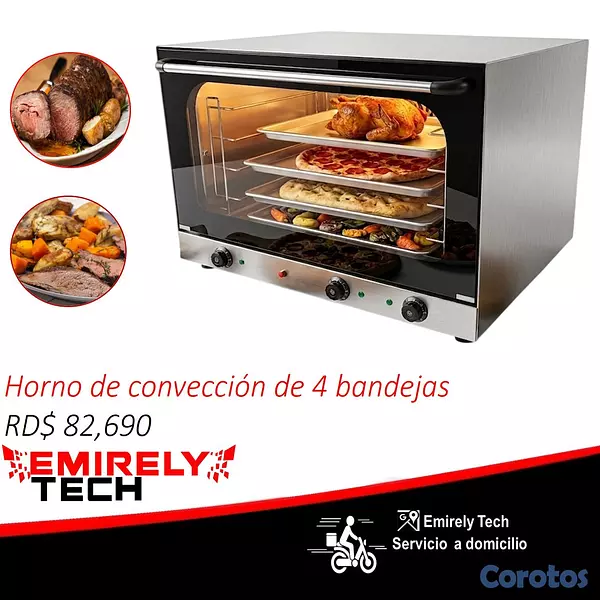 equipos profesionales - Horno conveccional electrico de 4 bandejas carnes  1