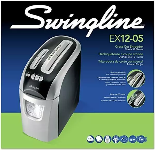 impresoras y scanners - TRITURADORA Swingline EX12-05 Super Cross Cut trituradora 12 hojas a la vez  1