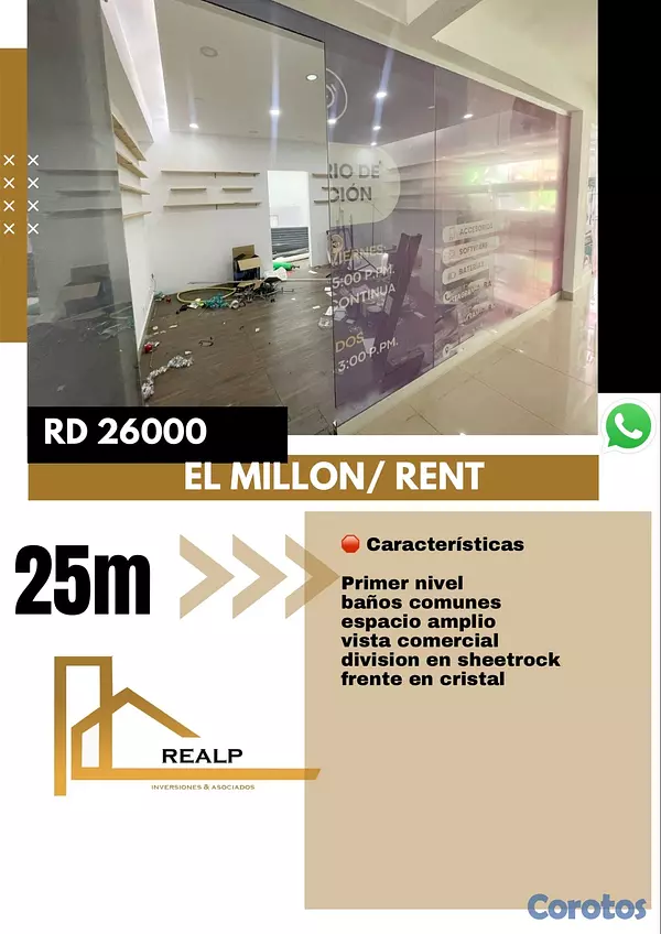 oficinas y locales comerciales - Local comercial en el millon 1