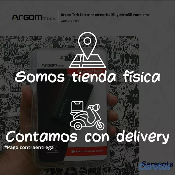 accesorios para electronica - Argom Tech Lector de memorias SD y microSD ARG-CR- 3