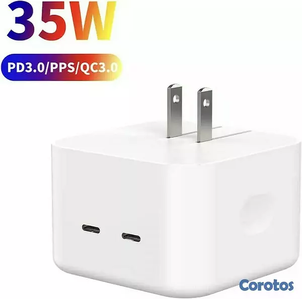 accesorios para electronica - Adaptador de corriente compacto con puerto USB-C doble de 35 W 6