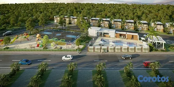casas vacacionales y villas - Villa de 2 Habitaciones con Paneles Solares, Punta Cana  3