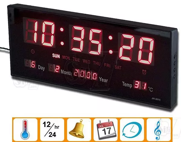 accesorios para electronica - RELOJ CALENDARIO DIGITAL LED DE PARED IDEAL EMPRESAS INDUSTRIAS  2