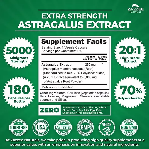 Salud y Equipamiento Médico - Astragalo 5000 Mg Zazzee 2