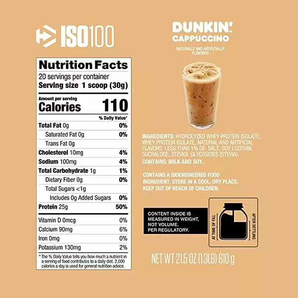Salud y Equipamiento Médico - Proteina Iso100 610g Cappuccino 2