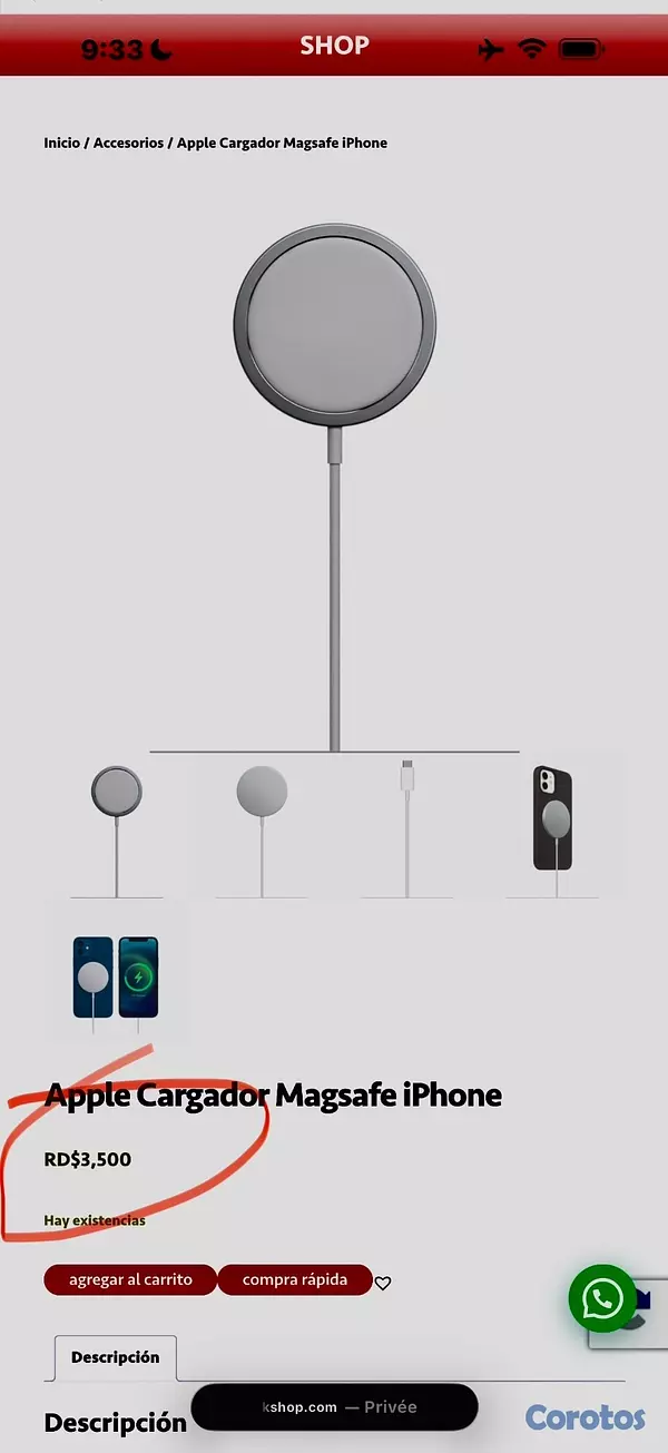 accesorios para electronica - Vendo cargador 🔌 MagSafe con su adaptador de carga para iPhone  4