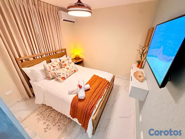 casas vacacionales y villas - casa dentro de residencial privado con piscina en boca chica  4