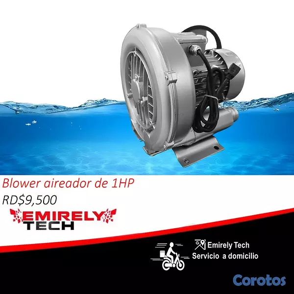 equipos profesionales - Blower aireador de peces 1HP Oxigenador para estanques de peces Aireador de 1HP 1