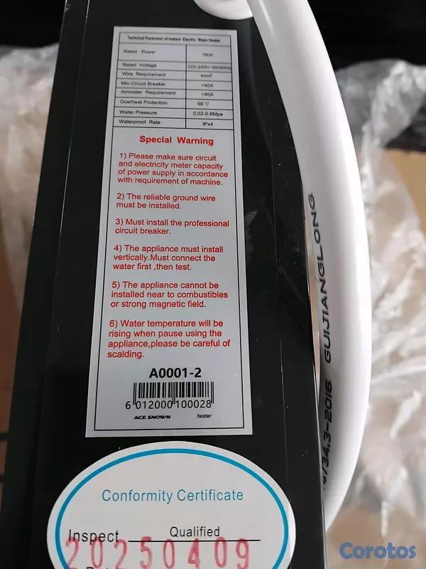 electrodomesticos - Calentador de agua de Linea Ace Snown 220v nuevo nunca usado
Aut san isidro 5