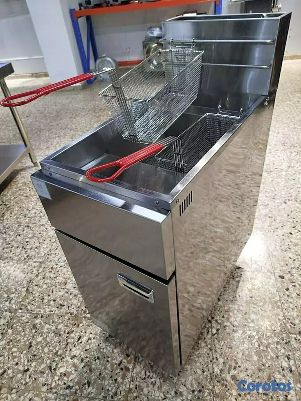 equipos profesionales - Freidora industrial doble de papas de 25 litros 4