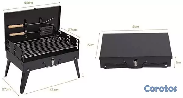 herramientas, jardines y exterior - BBQ PORTATIL CON UTENSILIOS- PARRILLA DE CARBON 3