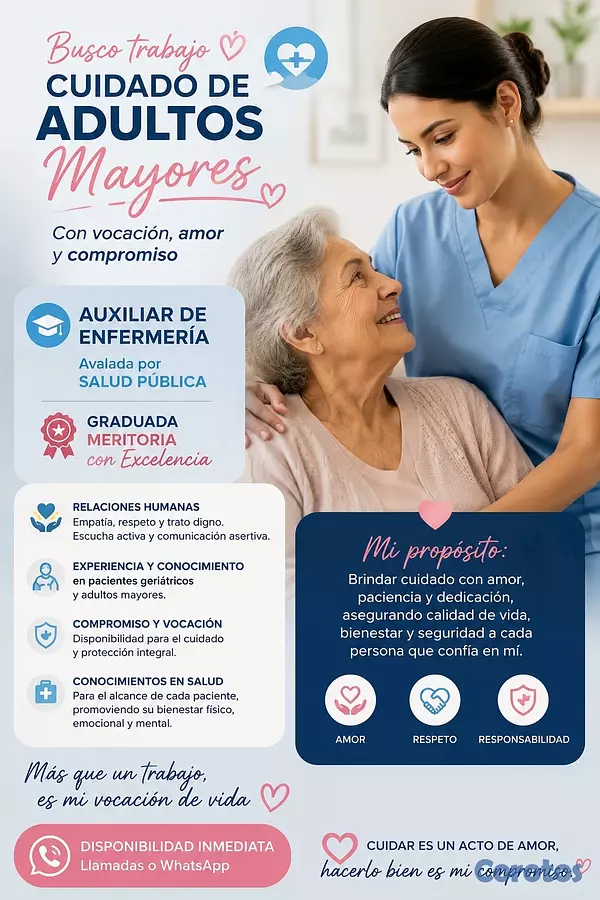 servicios profesionales - Cuidado para pacientes geriátricos ellos se merecen todo lo mejor ! 