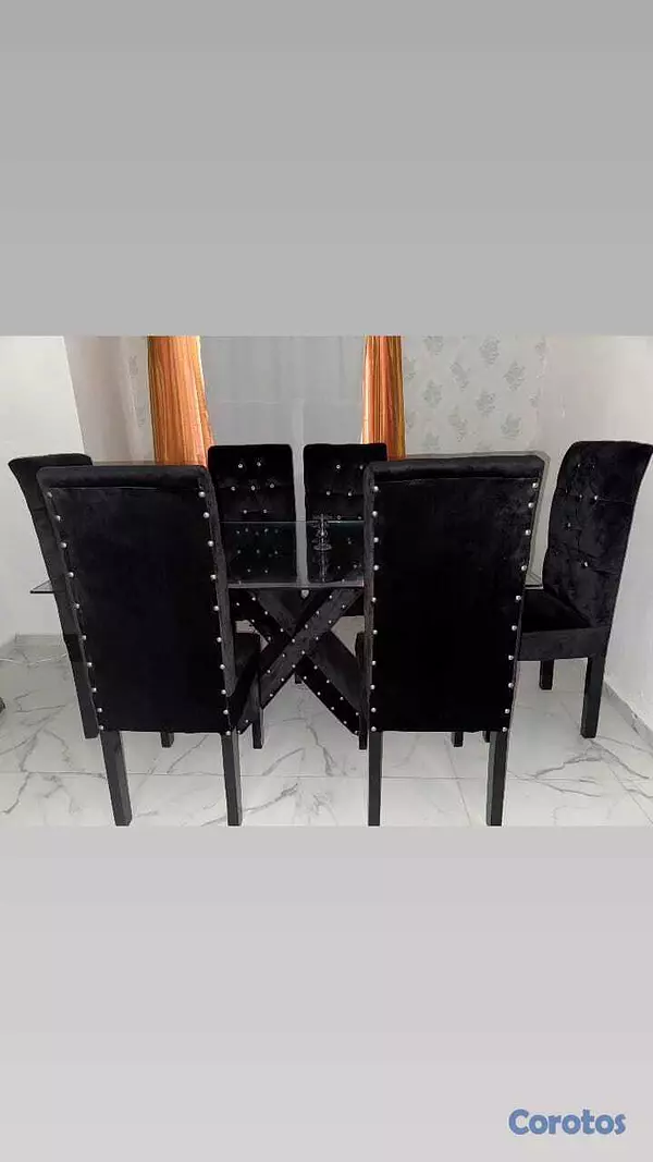 muebles y colchones - COMEDOR NEGRO EN VENTA 1