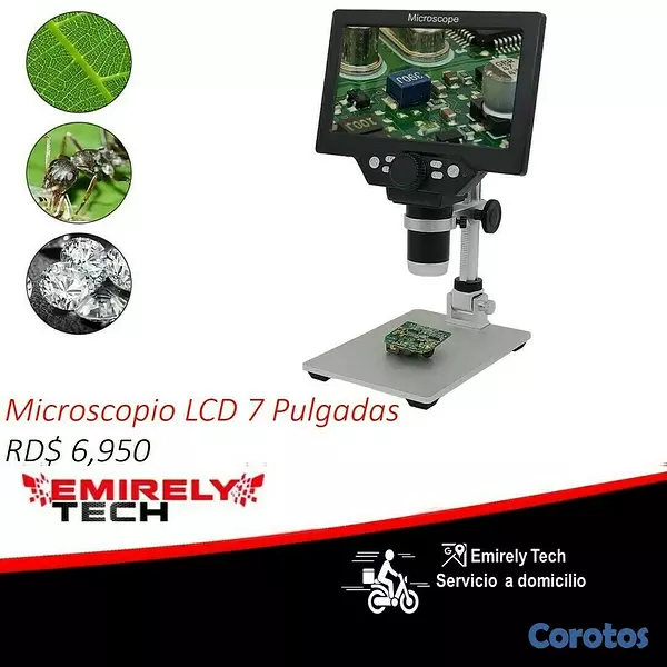 equipos profesionales - Microscopio USB digital con pantalla 7 pulgadas 1200X HD soporte ajustable 1