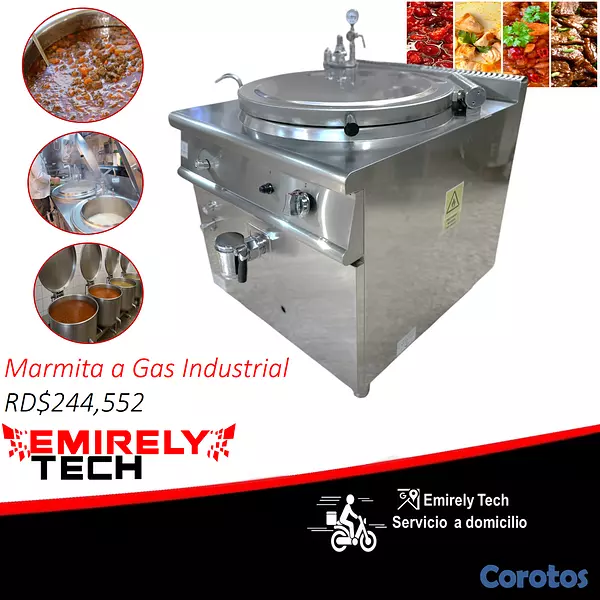 equipos profesionales - Marmita a gas industrial olla sopera caldo salsa 1
