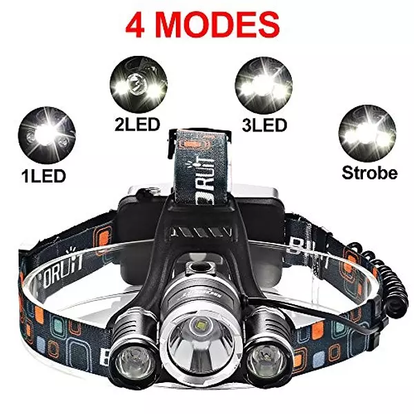 bicicletas y accesorios - Lampara Linterna De Cabeza Luz Led Recargable. Pesca. Bicicleta Camping foco 6