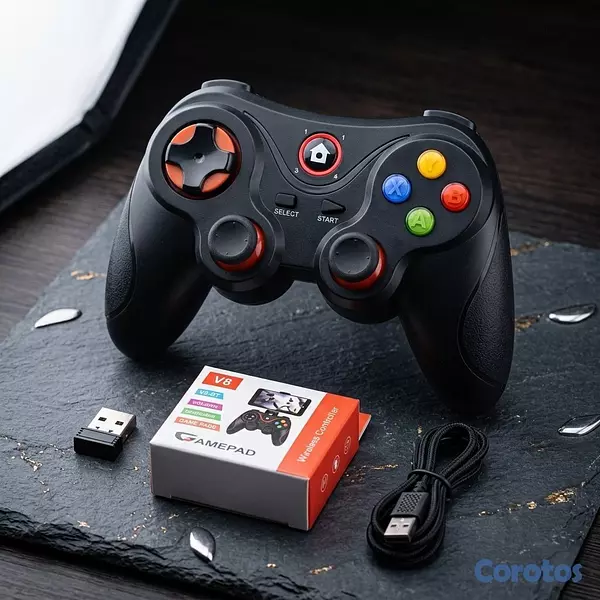 consolas y videojuegos - Gamepad V8 con Soporte Ajustable para Celular y Al 2