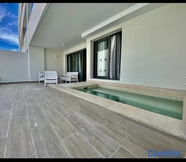 casas vacacionales y villas - Residencial Gardenia, Bavaro/Los Corales, 2 Hab; 2 baños y Picuzzi 3