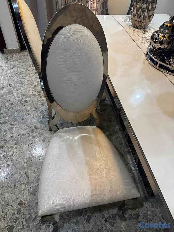 muebles y colchones - Comedor moderno de 6 sillas con cristal reversible 4
